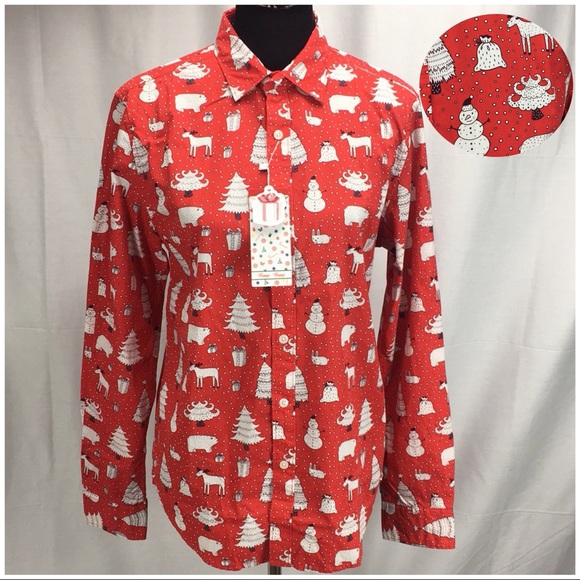 denim and flower christmas shirt